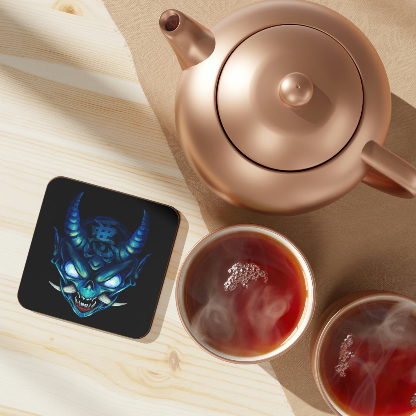 Blue Oni Hardboard Back Coaster