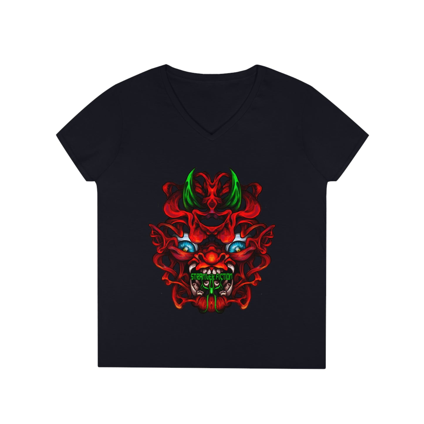 Red Oni Ladies' V-Neck T-Shirt