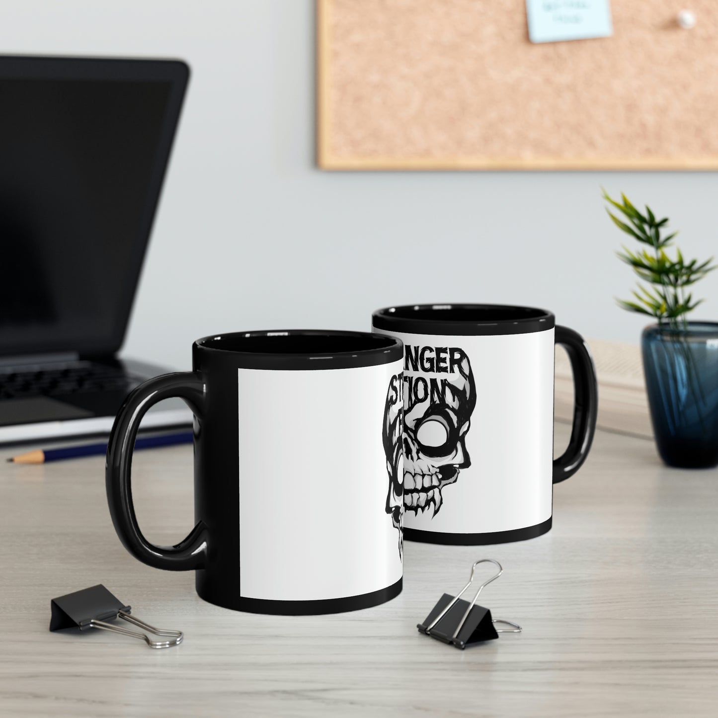 Skull Fiction 11oz Black Mug