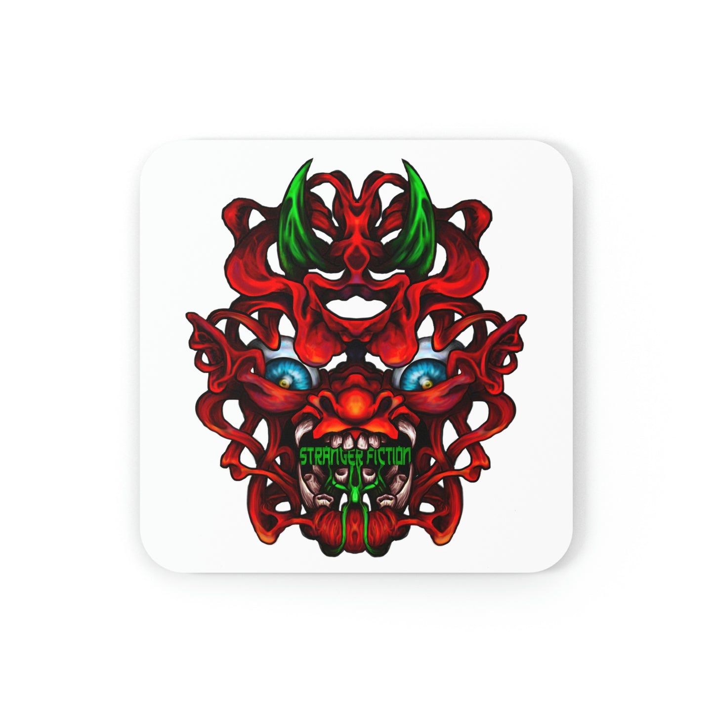 Red Oni Cork Back Coaster