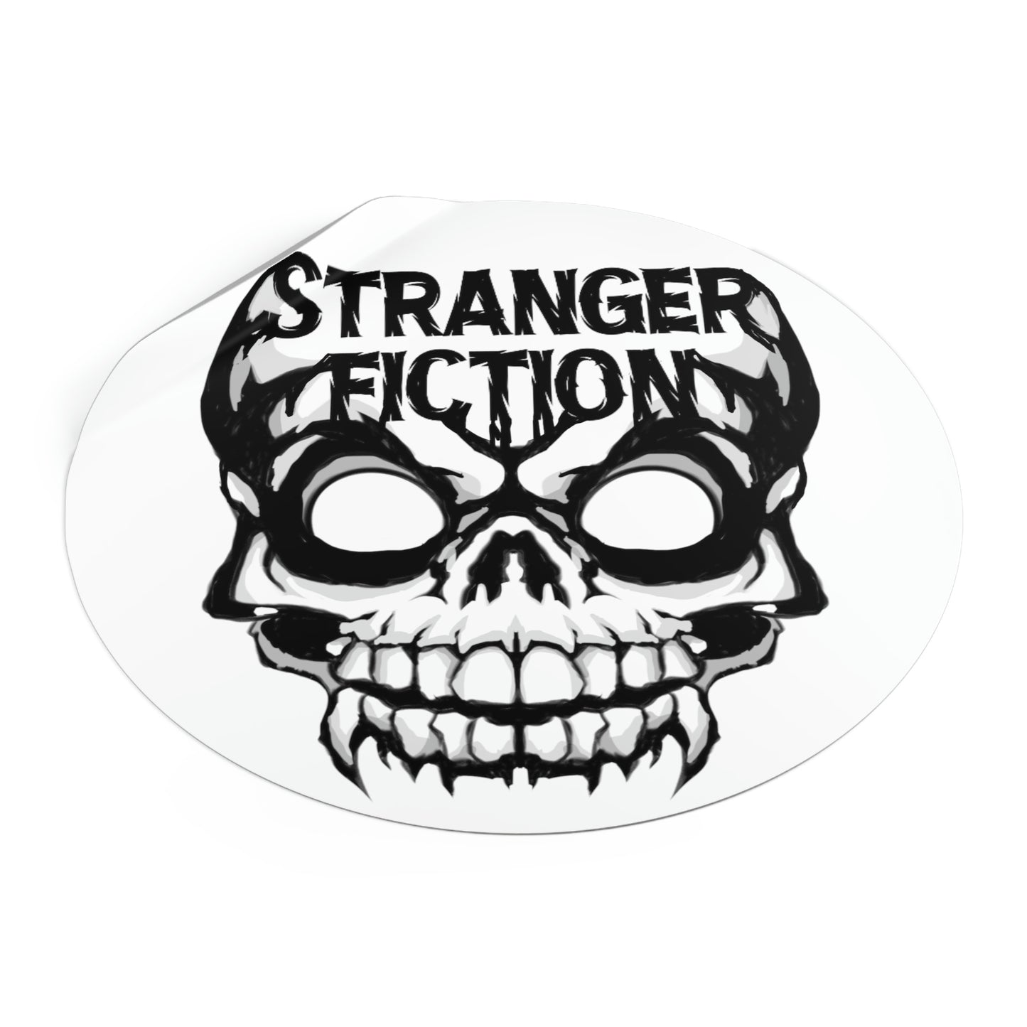 Skull Fiction Round Vinyl Stickers