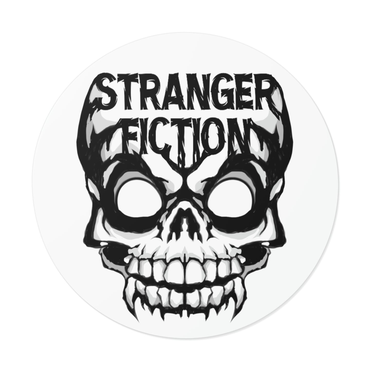 Skull Fiction Round Vinyl Stickers