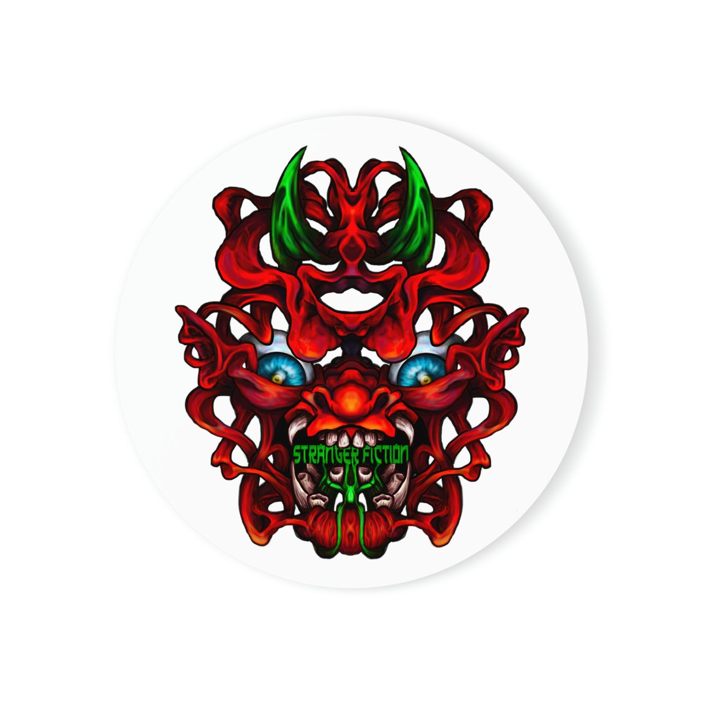 Red Oni Cork Back Coaster