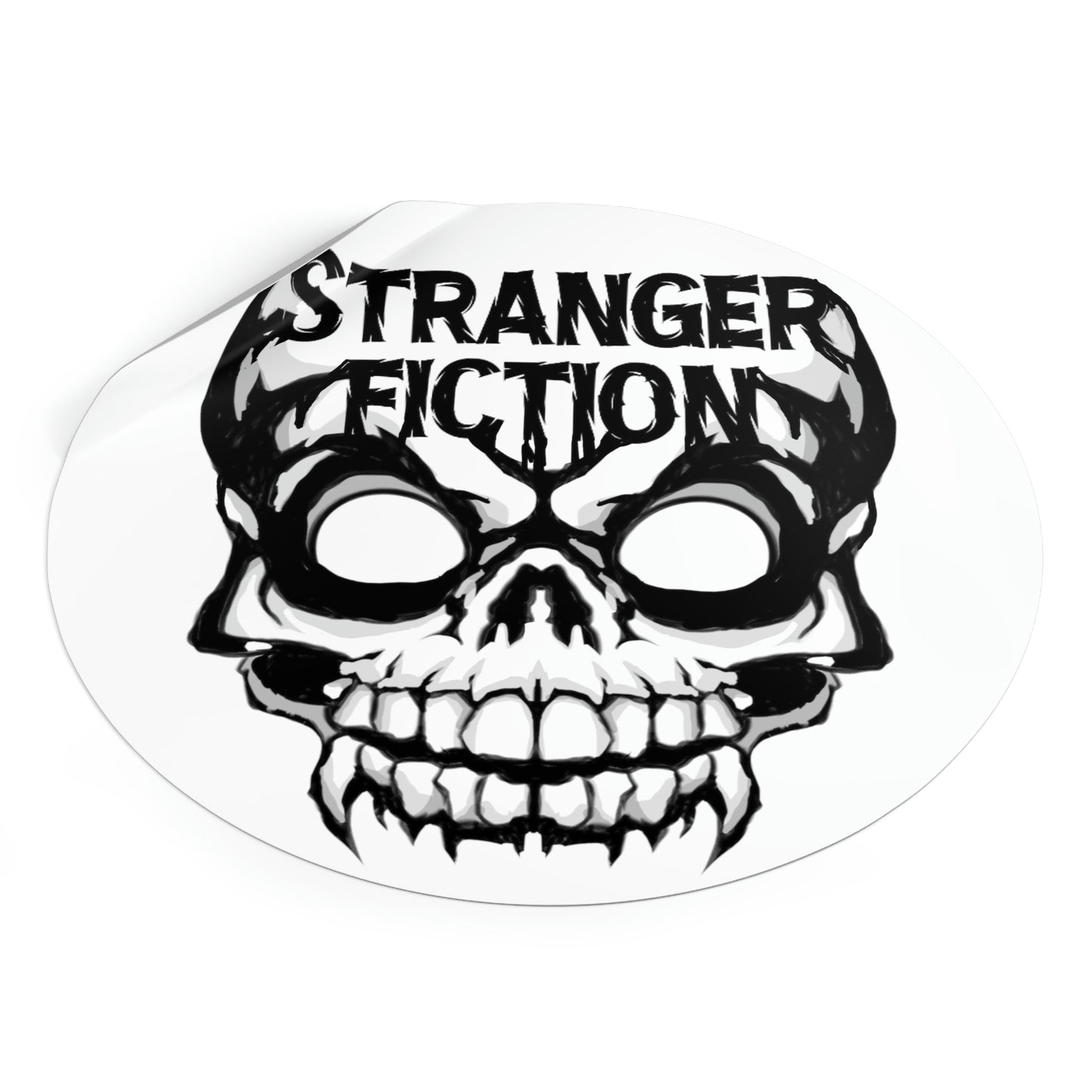 Skull Fiction Round Vinyl Stickers