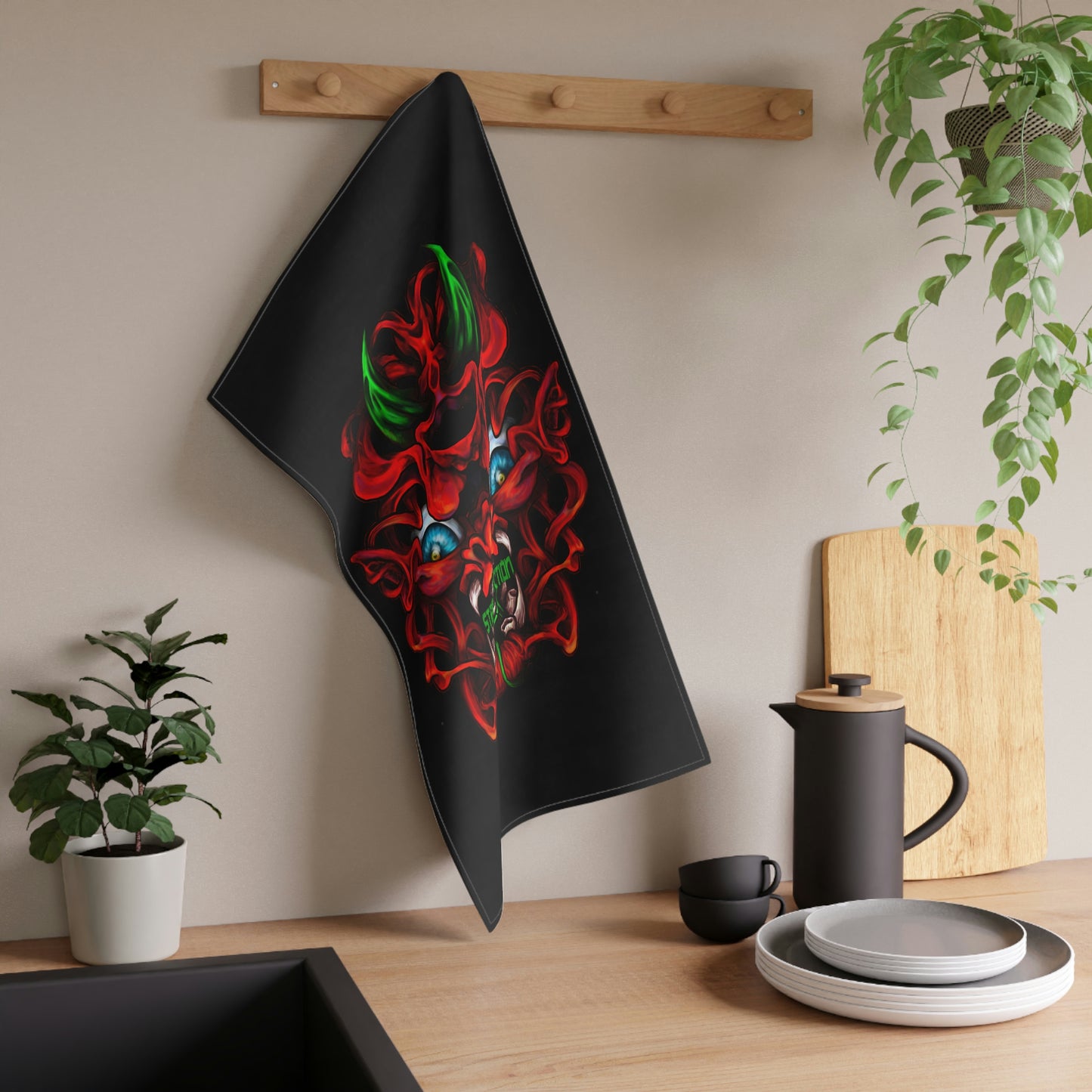 Red Oni Kitchen Towel