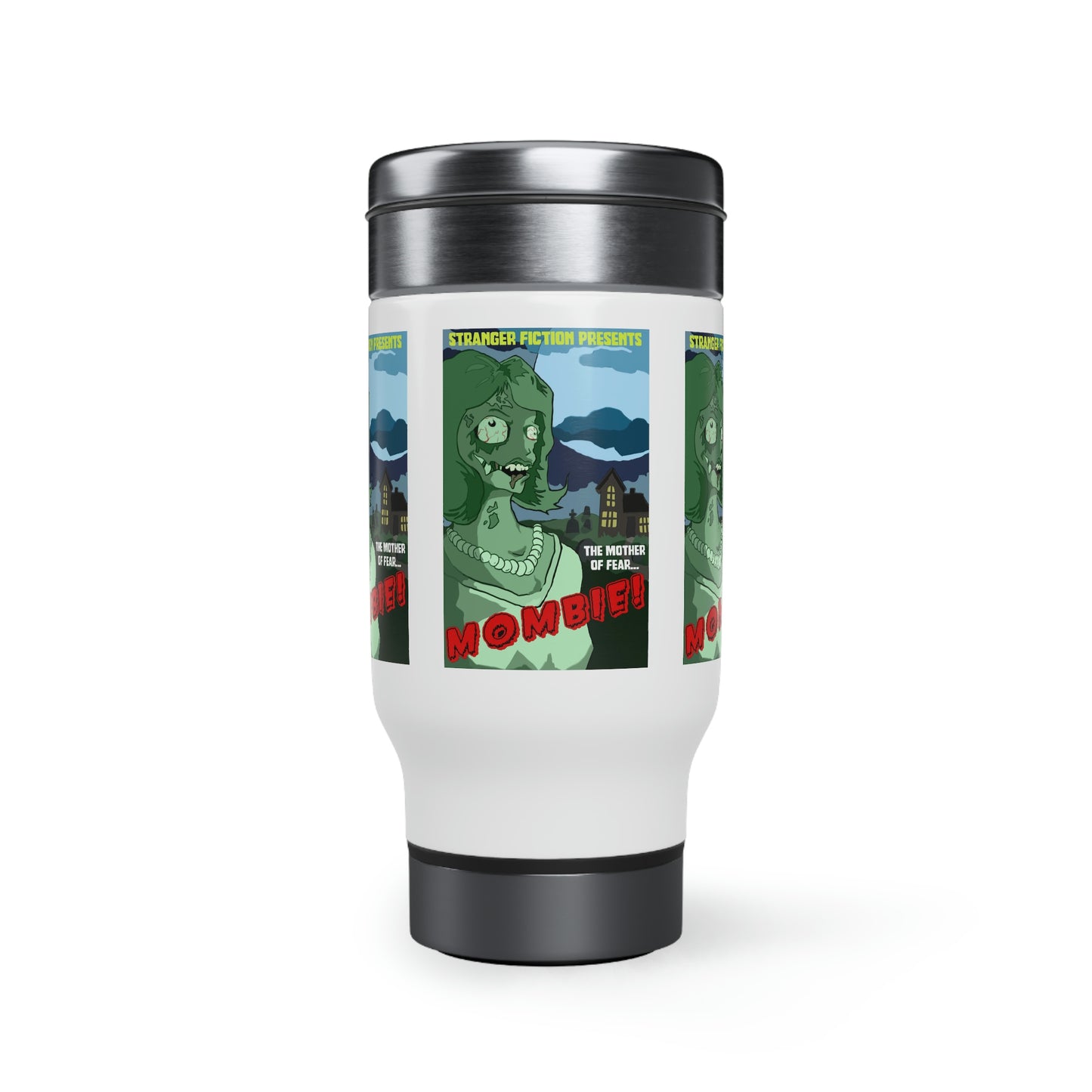 Mombie the Movie Stainless Steel Travel Mug with Handle, 14oz