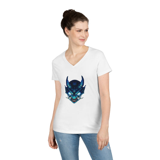 Blue Oni Ladies' V-Neck T-Shirt