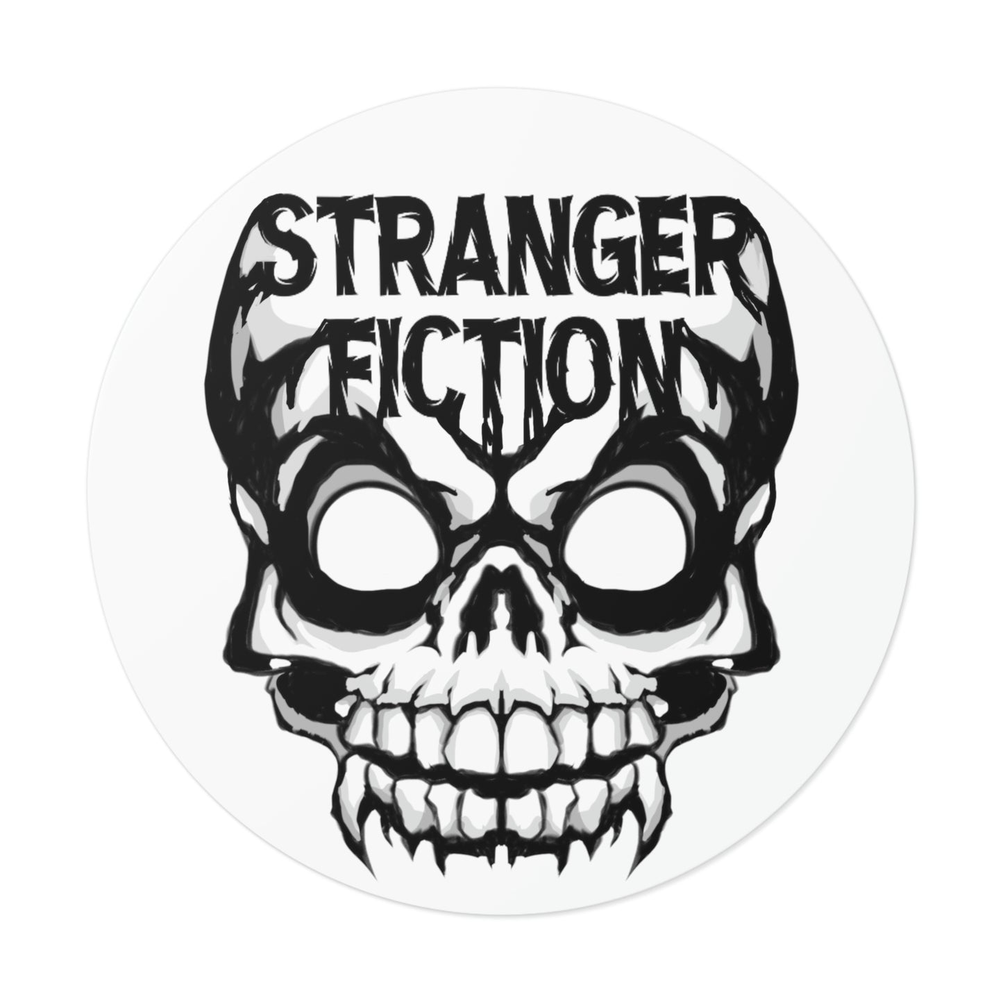 Skull Fiction Round Vinyl Stickers