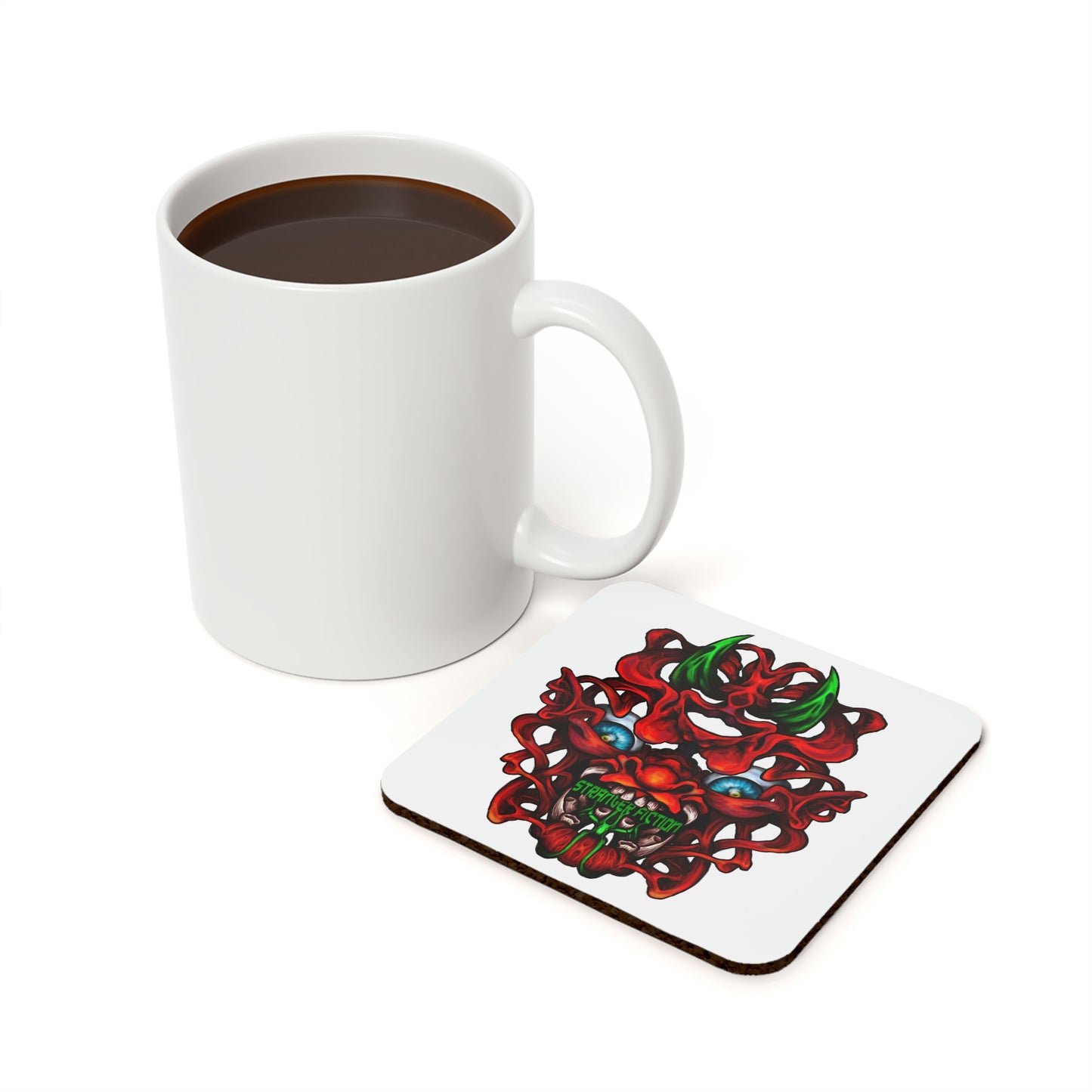 Red Oni Cork Back Coaster