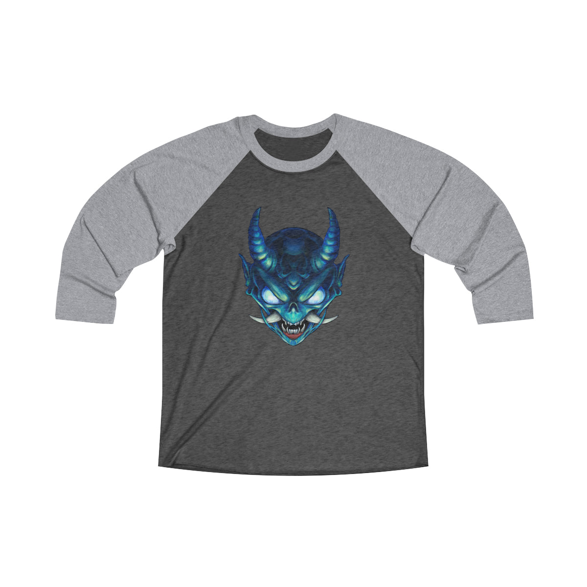 Blue Oni Unisex Tri-Blend 3\4 Raglan Tee