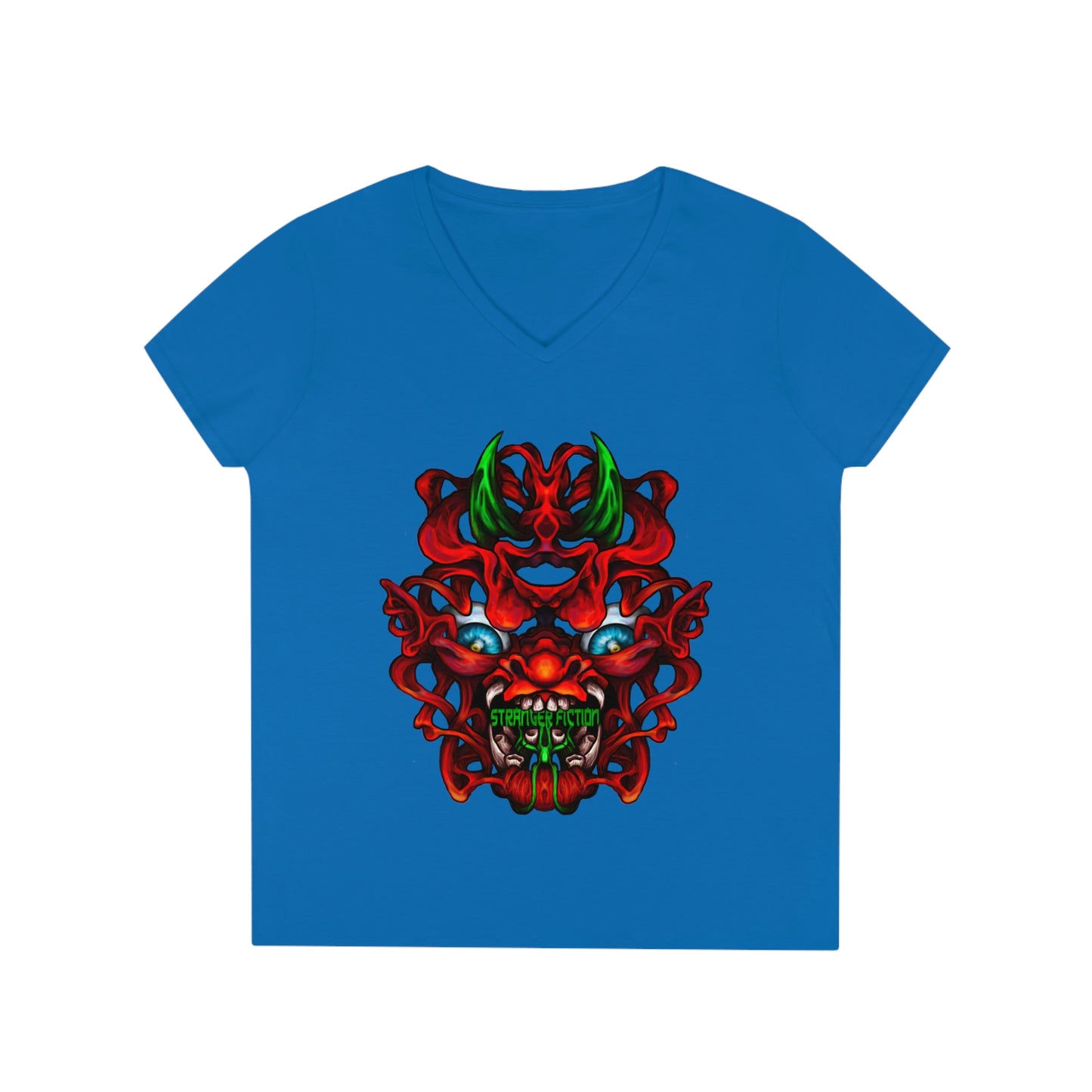 Red Oni Ladies' V-Neck T-Shirt