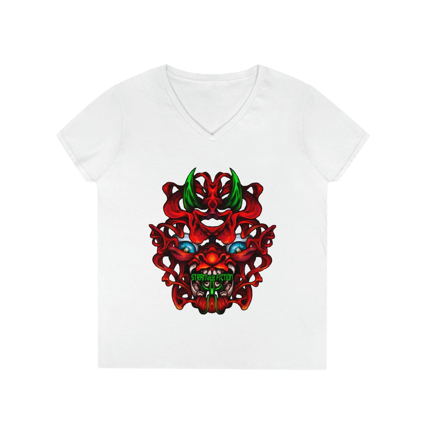 Red Oni Ladies' V-Neck T-Shirt