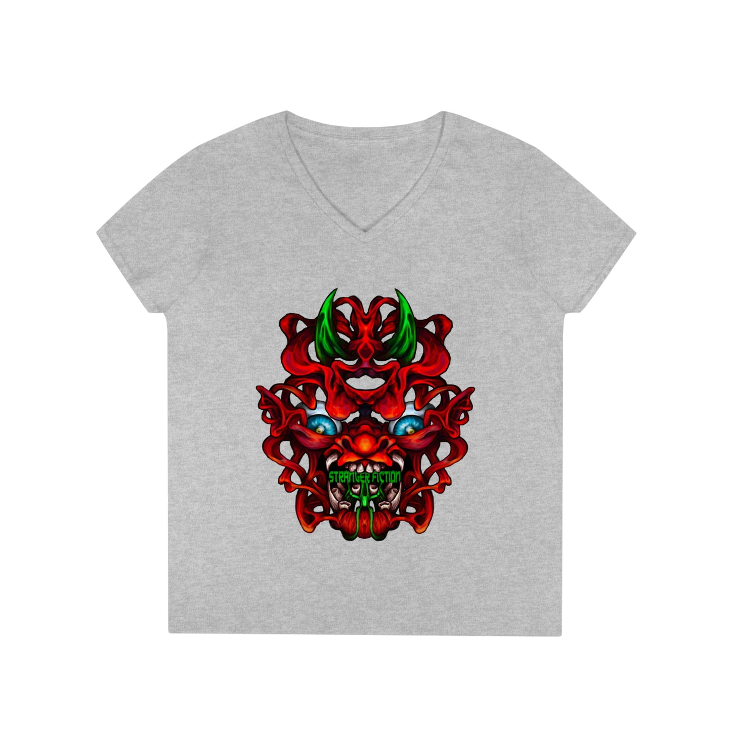 Red Oni Ladies' V-Neck T-Shirt