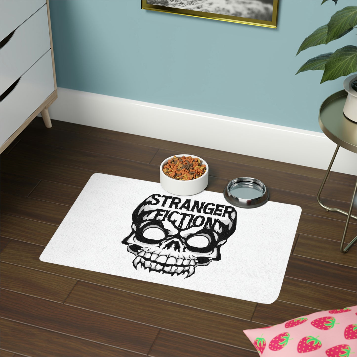 Skull Fiction Pet Food Mat (12x18)