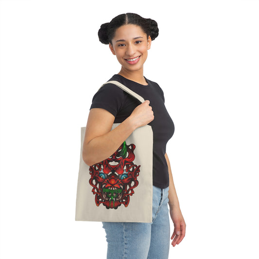 Red Oni Canvas Tote Bag