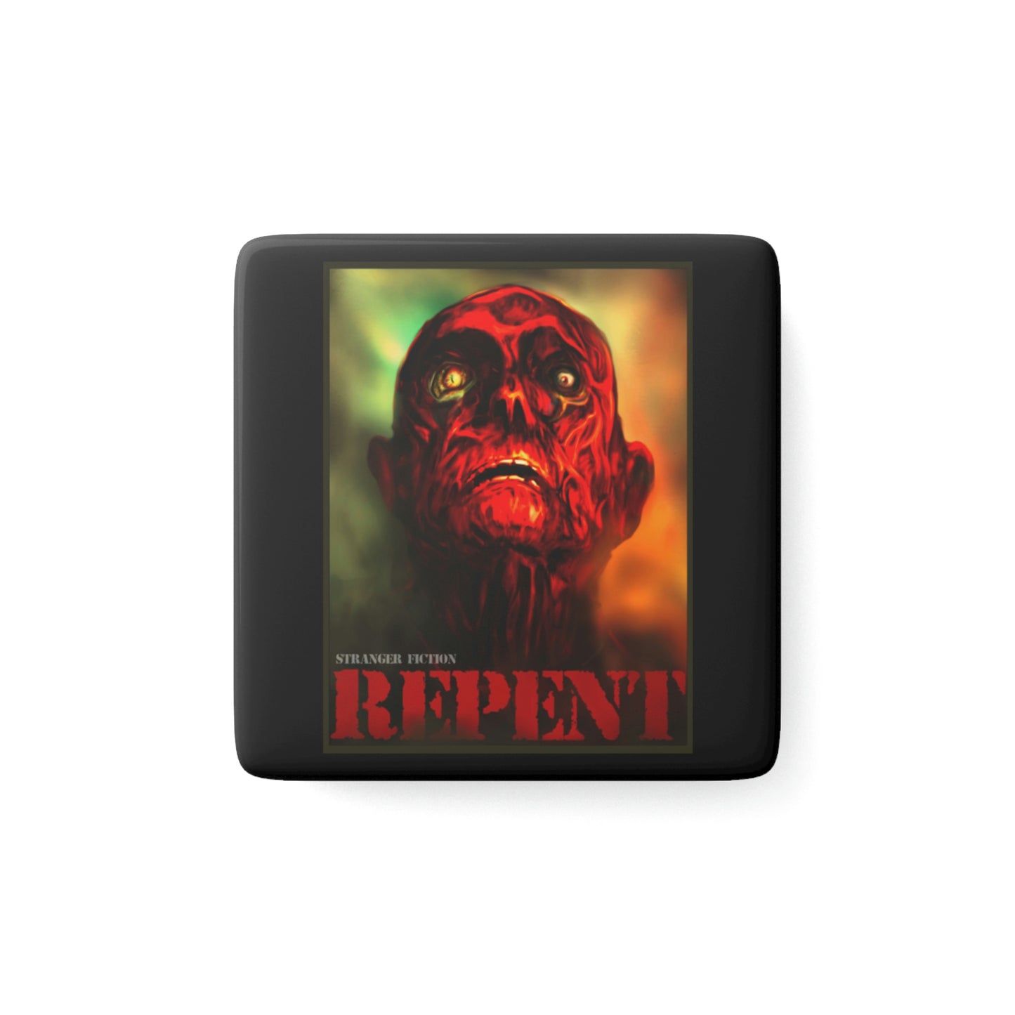 Repent Porcelain Magnet, Square