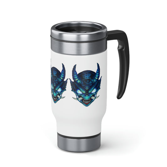 Blue Oni Stainless Steel Travel Mug with Handle, 14oz