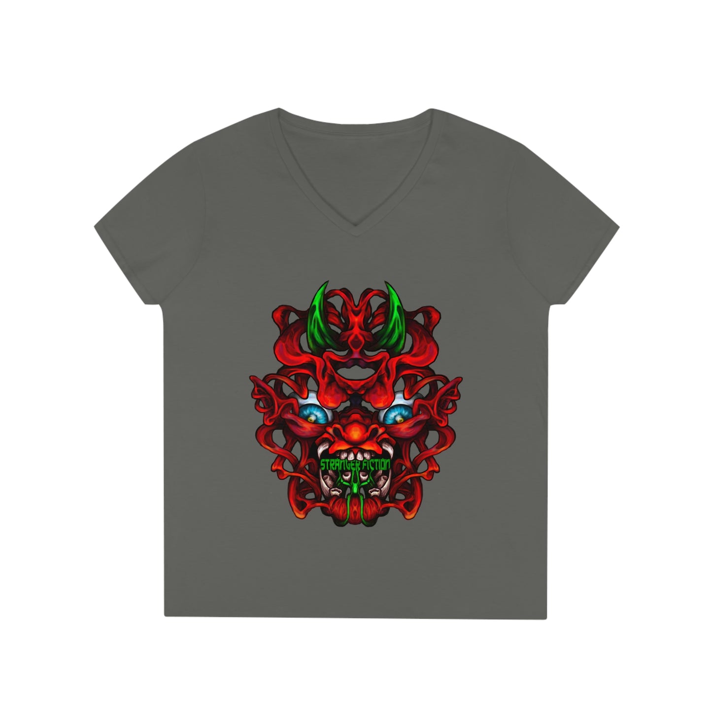 Red Oni Ladies' V-Neck T-Shirt