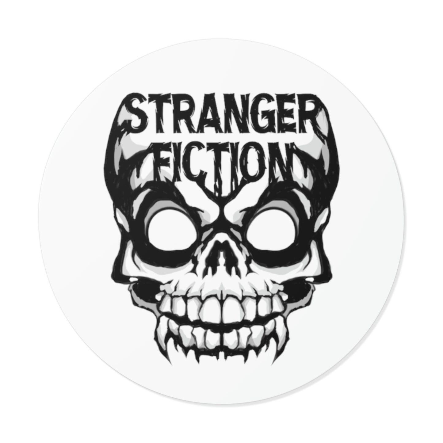 Skull Fiction Round Vinyl Stickers