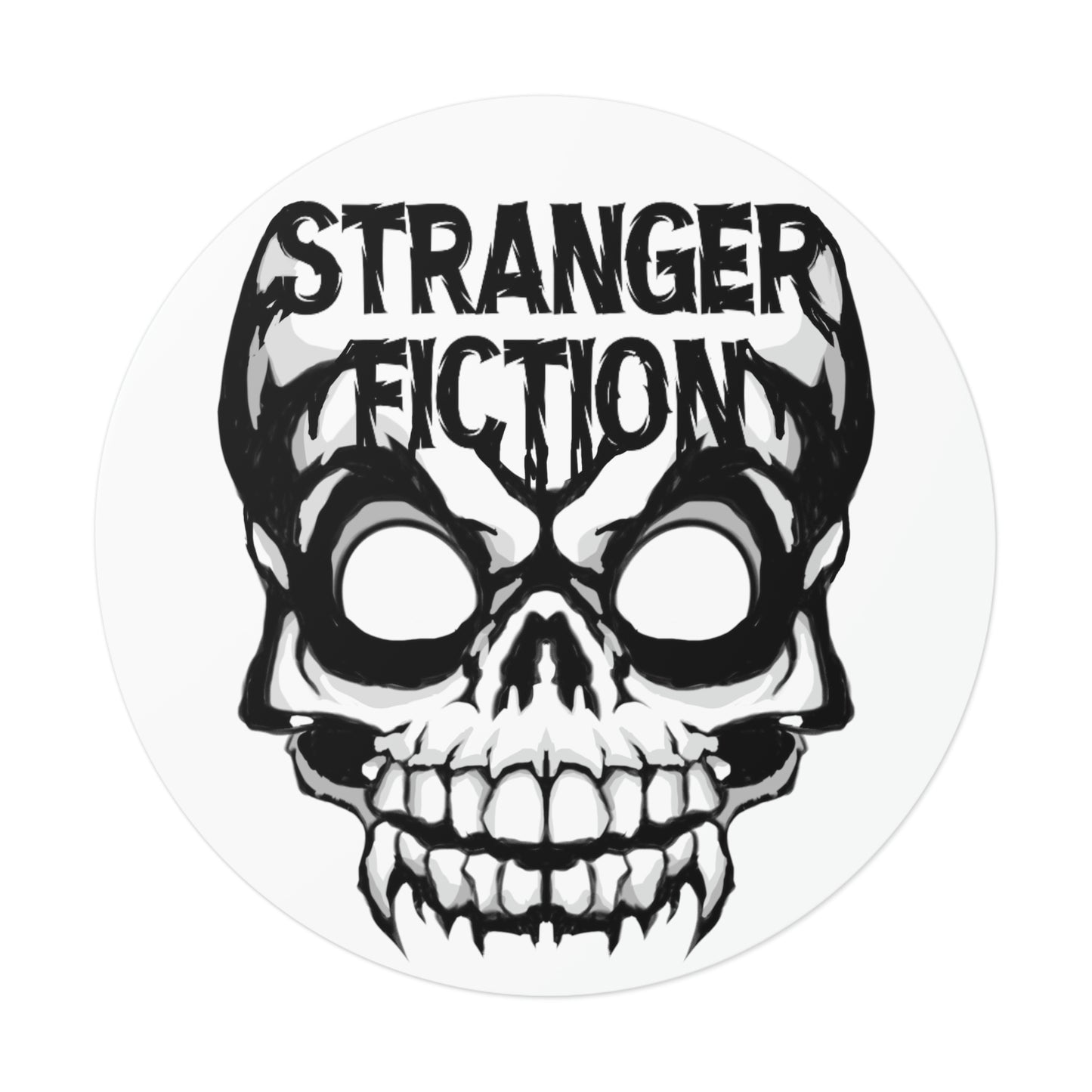 Skull Fiction Round Vinyl Stickers