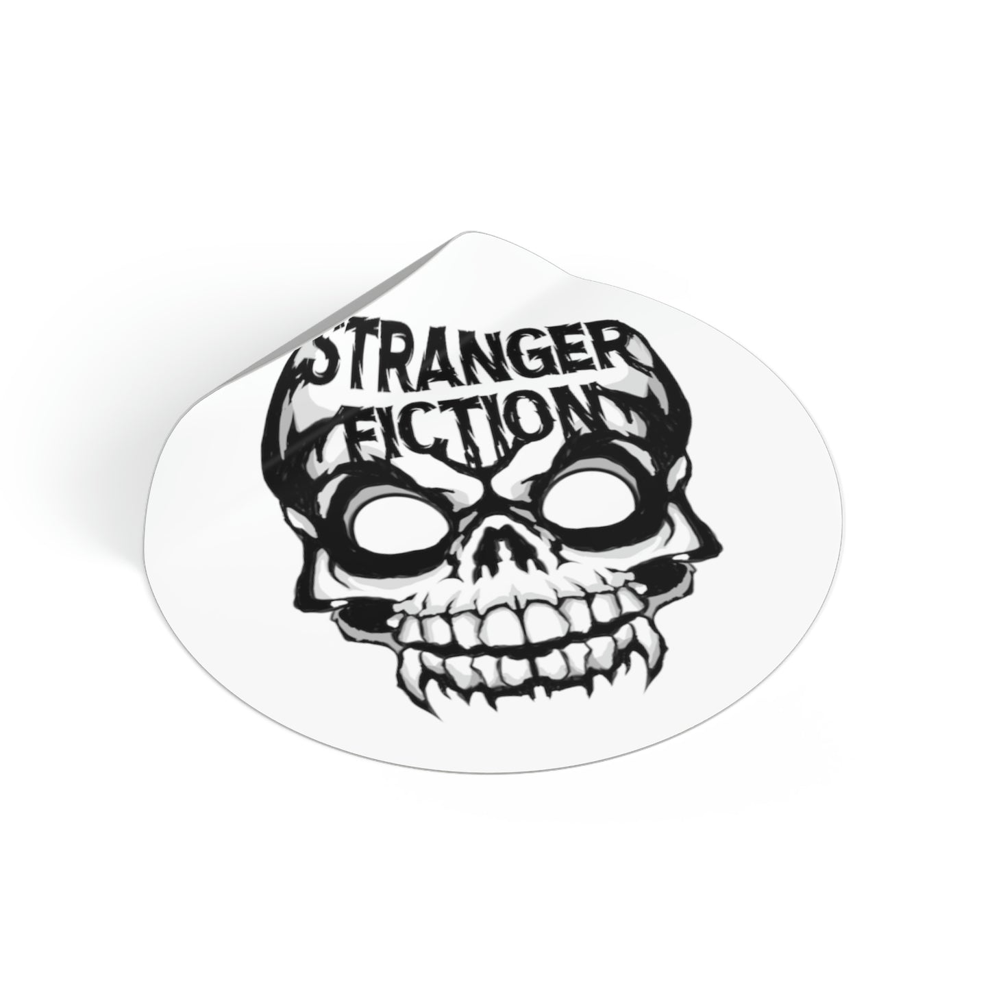 Skull Fiction Round Vinyl Stickers