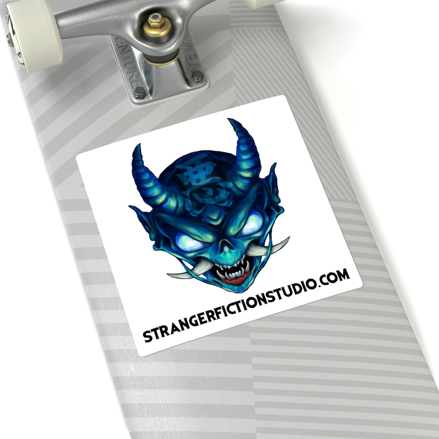 Blue Oni Square Stickers