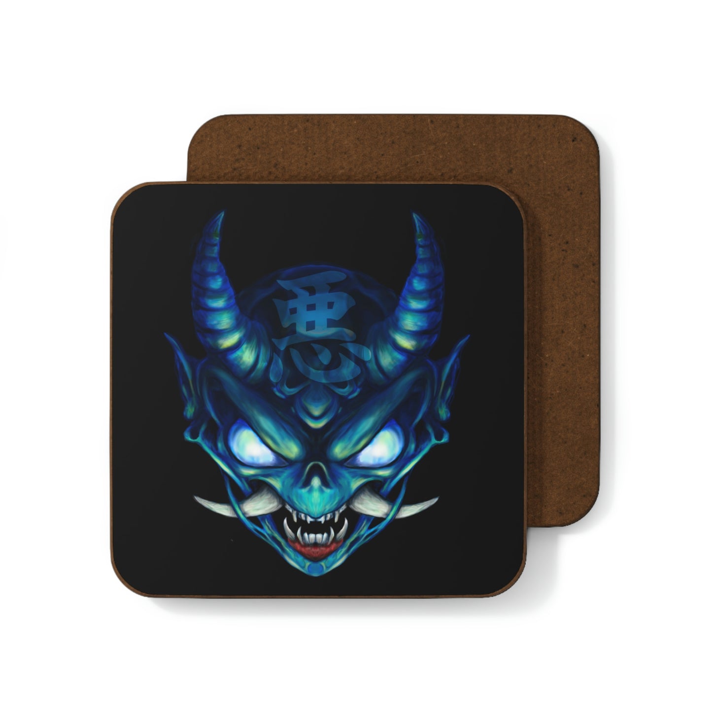 Blue Oni Hardboard Back Coaster