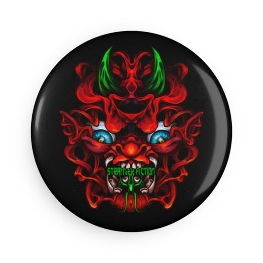 Red Oni Button Magnet, Round (1 & 10 pcs)