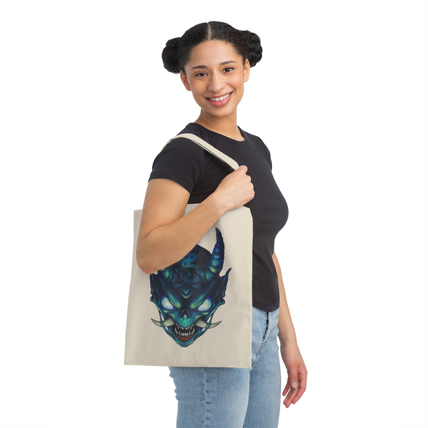 Blue Oni Canvas Tote Bag