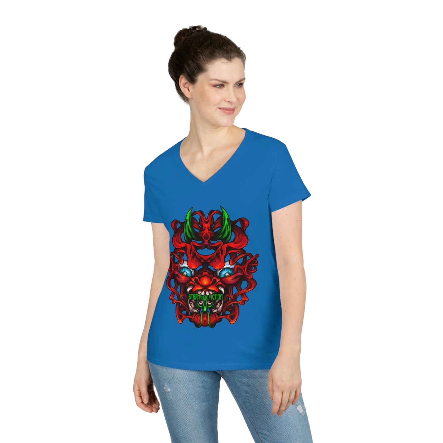 Red Oni Ladies' V-Neck T-Shirt