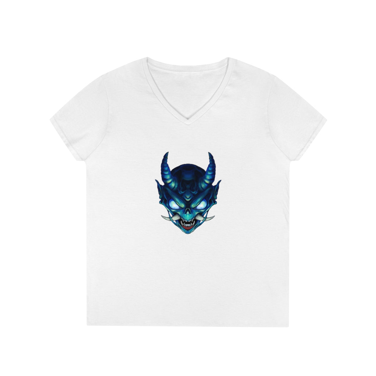 Blue Oni Ladies' V-Neck T-Shirt